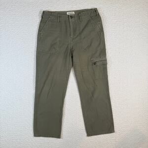 FRAME Service Cropped Cargo Utility Mid Rise Cargo Pants Military Green US 27